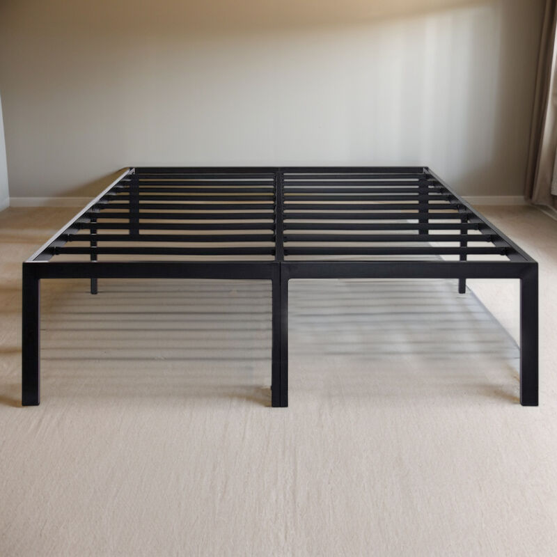 Hivvago Full 18-inch High Rise Heavy Duty Black Metal Platform Bed Frame