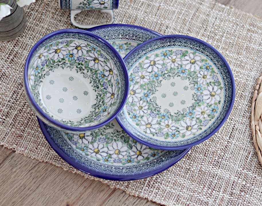 Blue Rose Polish Pottery Morning Medley Cereal/Soup Bowl