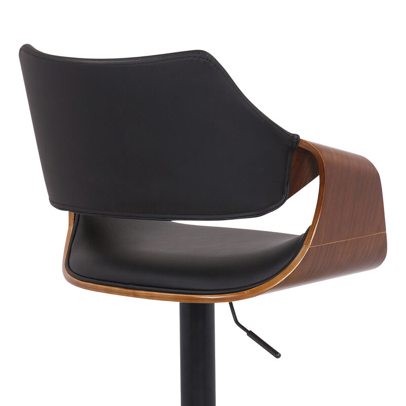 Aspen Adjustable Swivel Faux Leather and Wood Bar Stool
