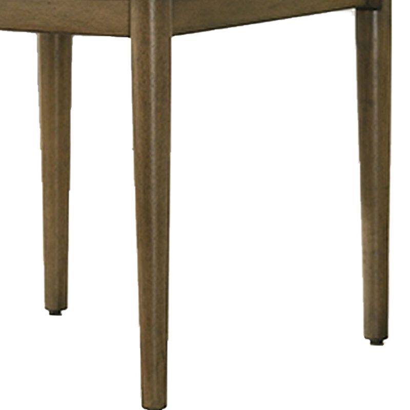 19 Inch Dining Chair, Set of 2, Gray Fabric, Parson Style, Cushioned Seat-Benzara