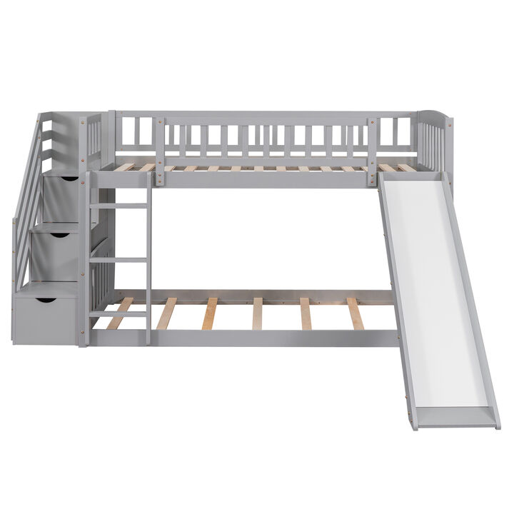 Merax Bunk Bed with 2 Drawers and Slide