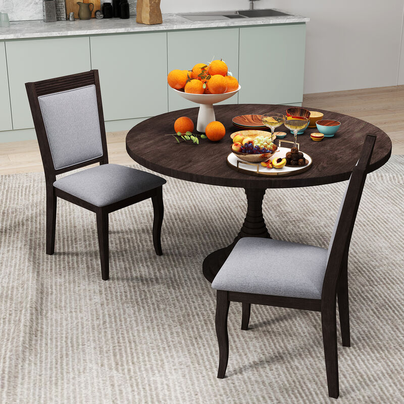 Wood Dining Chairs Set of 2 for Dining Room or Kitchen with Classic Design