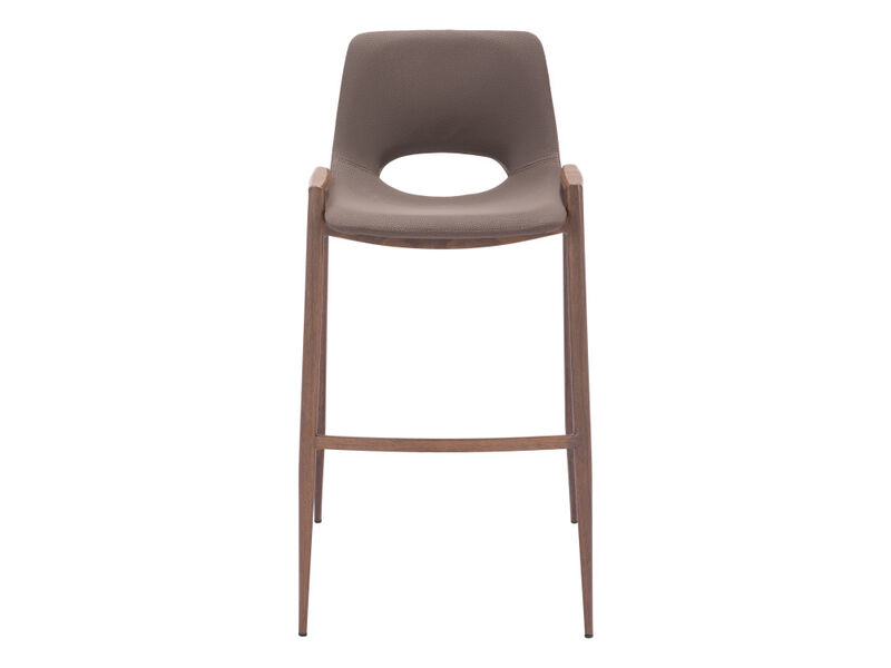 Desi Barstool (Set of 2) Brown & Walnut