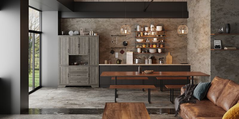FUFU&GAGA Modern Light Wood Sideboard – 6 Doors, 3 Drawers & Open Shelf, Spacious P2-Grade MDF Dining Room Buffet Cabinet (63" W x 15.7" D x 78.7" H), Light Wood