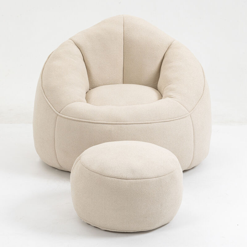 Merax Bean Bag Sofa Accent Chair with Footrest