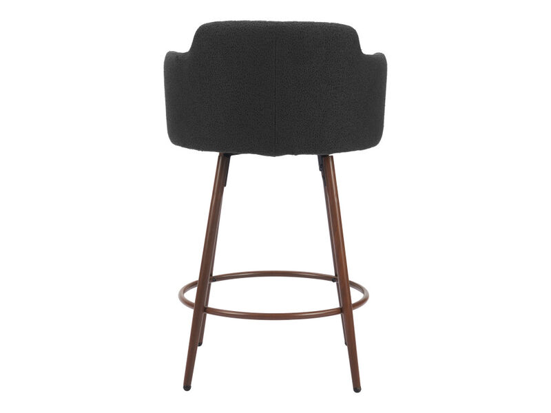Kono Swivel Counter Stool (Set of 2) Black & Walnut