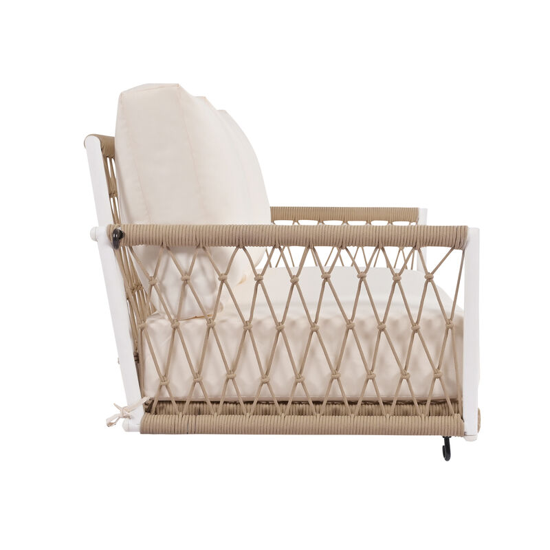 Merax Woven Rope Outdoor Swing Sofa