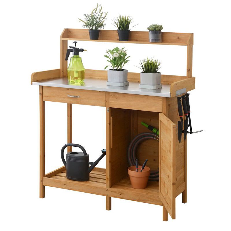 Convience Concept, Inc. Deluxe 1 Drawer Potting Bench with Storage Cabinet and Shelves