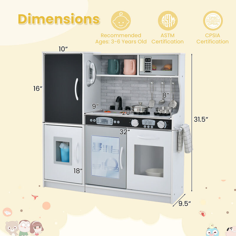 Toddler Pretend Play Kitchen for Boys & Girls – Interactive Toy Kitchen Set for Learning & Fun