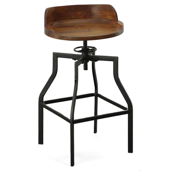 Carolina Living Marais Adjustable Barstool - Chestnut/Black