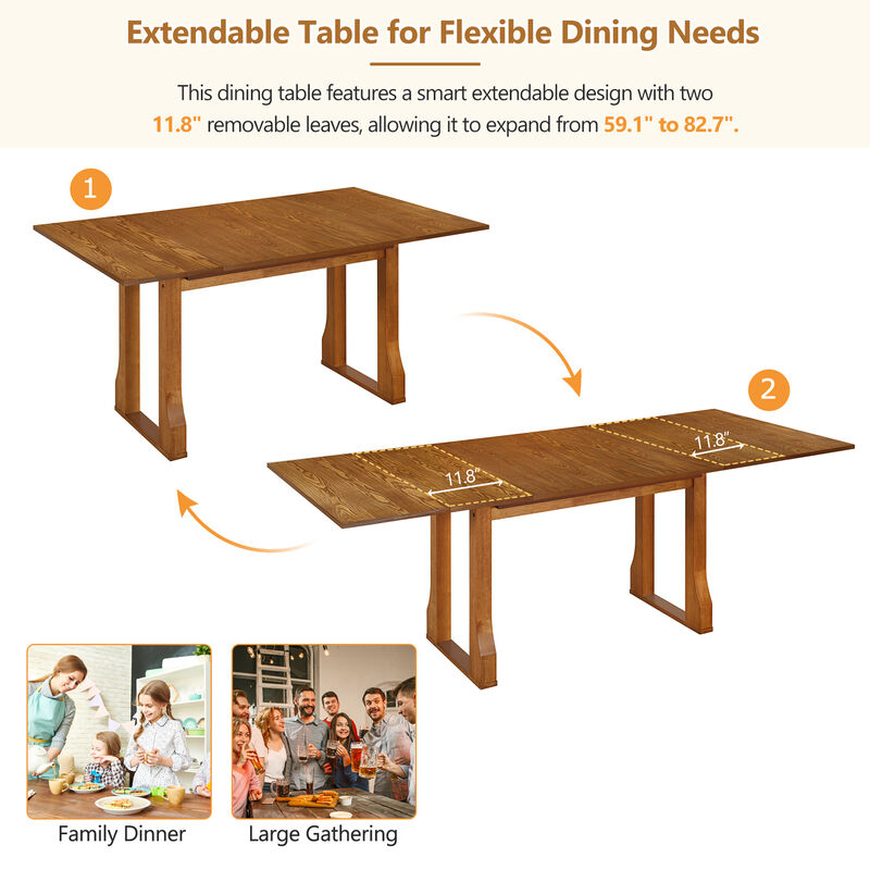 Merax Modern 6-Piece Extendable Dining Table Chairs Bench Set