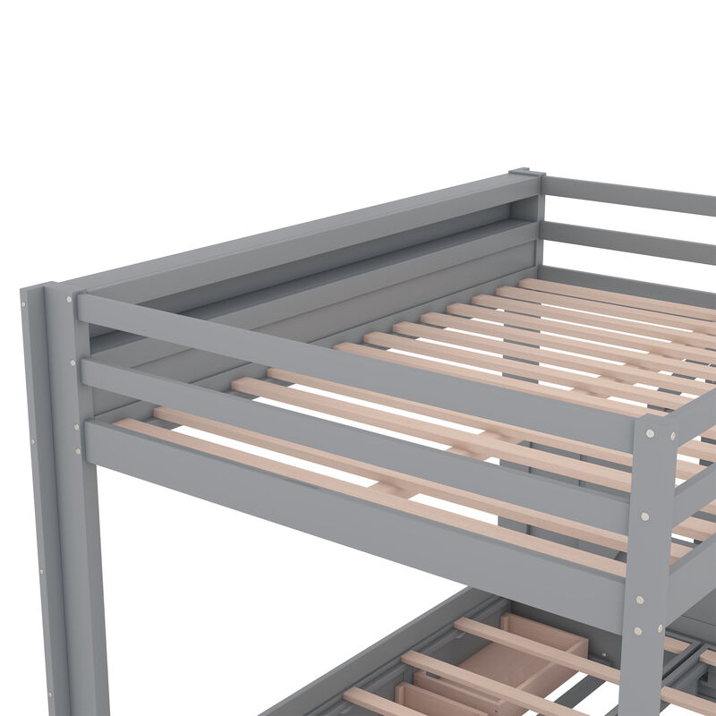Merax Convertible Bunk Bed with Storage Staircase