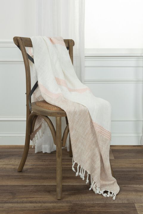 Blush/Natural 50" x 60" Throw Blanket