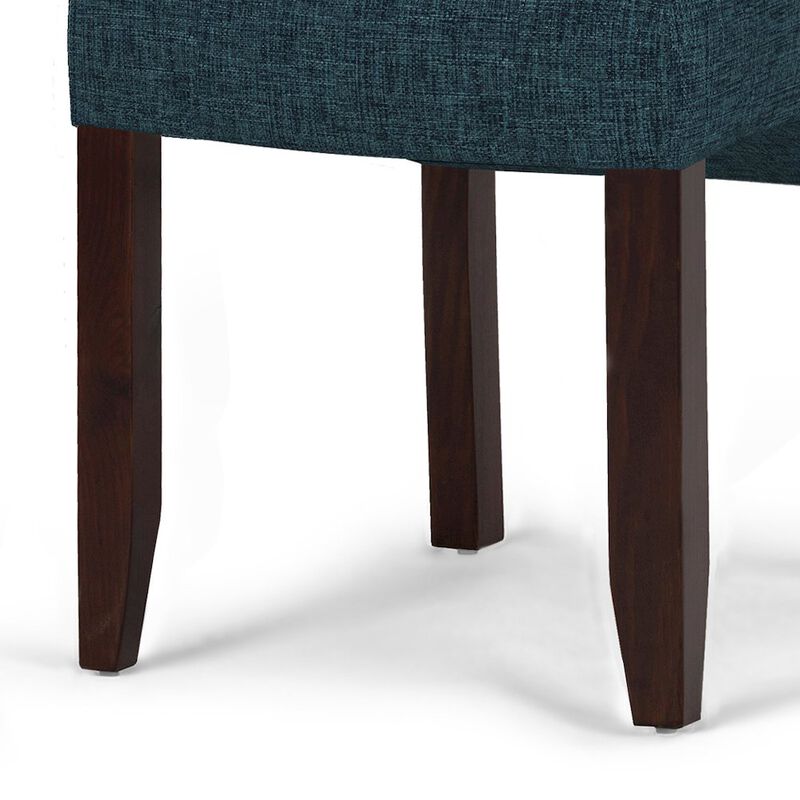 Simpli Home Cosmopolitan Solid Wood Deluxe Tufted Parson Chair (Set Of 2) In Denim Blue