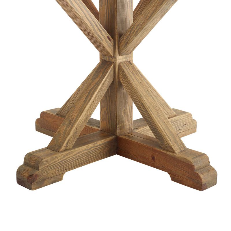 Modway - Stitch 71" Round Pine Wood Dining Table Brown