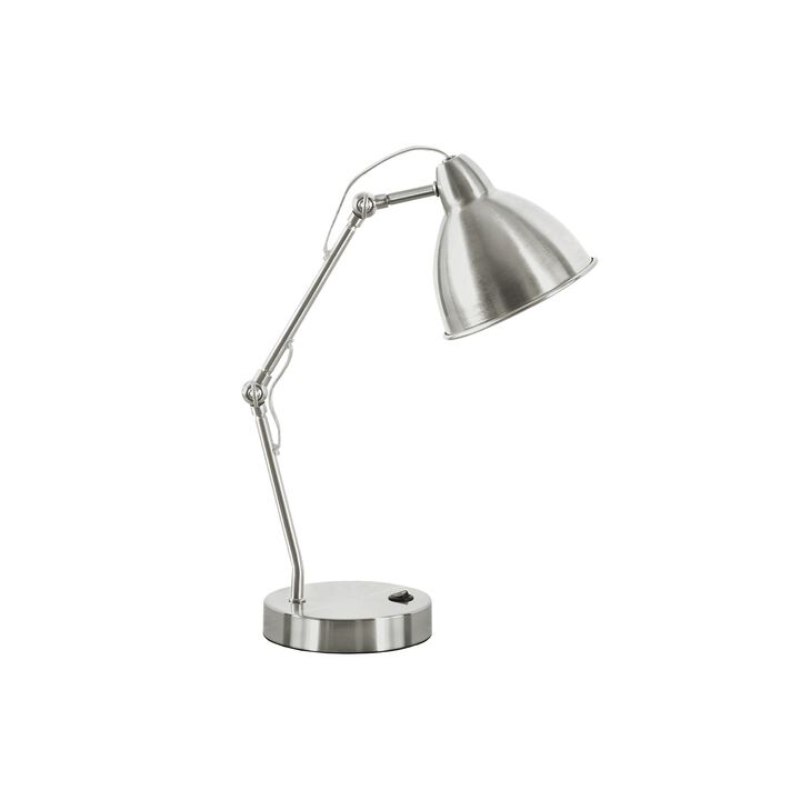 Monarch Specialties I 9659 - Lighting, 17"H, Table Lamp, Usb Port Included, Nickel Metal, Nickel Shade, Modern