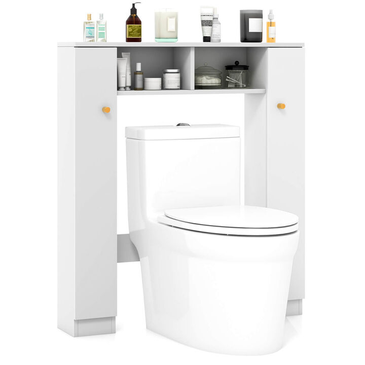 Over The Toilet Storage Cabinet with 2 Open Compartments and 4 Adjustable Shelves Over The Toilet Storage Cabinet with 2 Open Compartments and 4 Adjustable Shelves