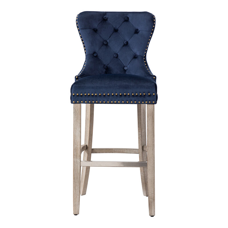 WestinTrends 29" Tufted Velvet Bar Stool