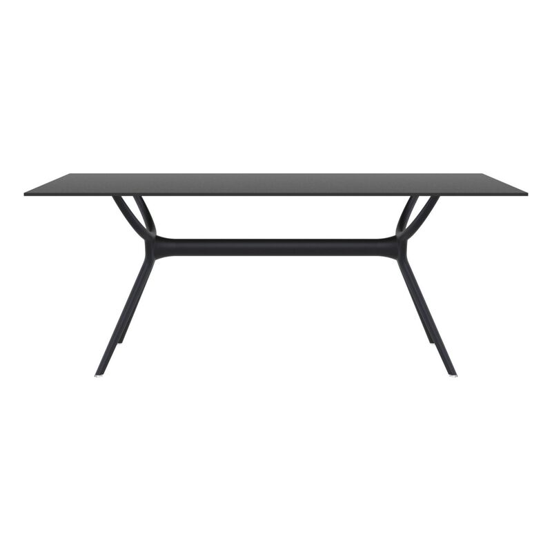 71" White Sleek Rectangular Outdoor Patio Dining Table