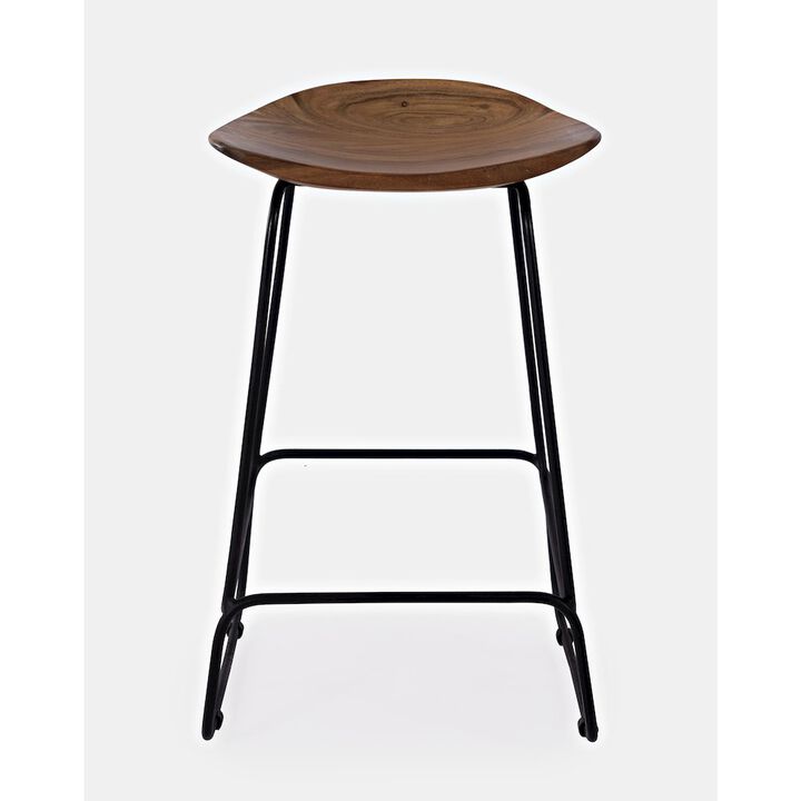 Jofran Nature's Edge Solid Acacia Counter Height Backless Stool (Set of 3)