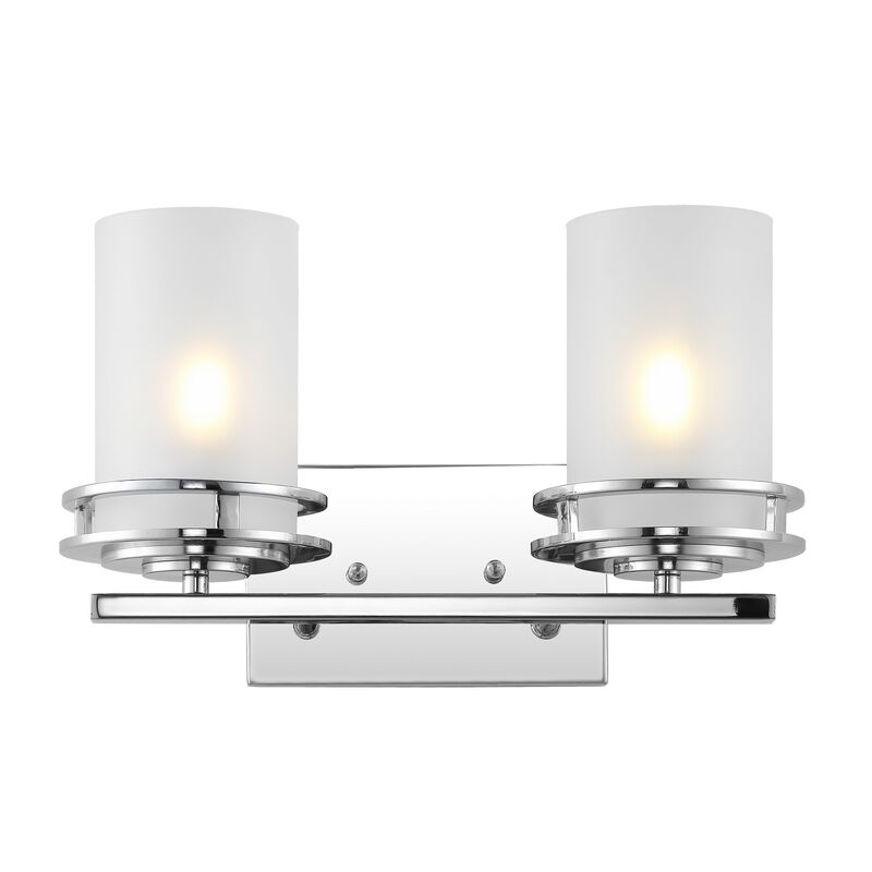 Fairfax Metal/Frosted Glass Contemporary Glam LED Vanity Light