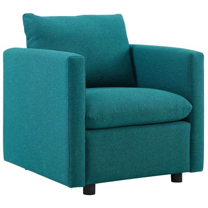Modway Activate Contemporary Modern Fabric Upholstered Accent Lounge Armchair In Teal