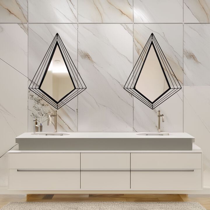 Set of 2 Metal Wall Mounted Mirror