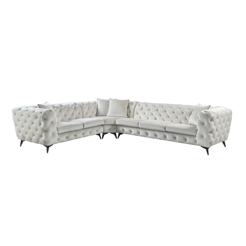 Modern Sectional Sofa with 4 Pillows Included