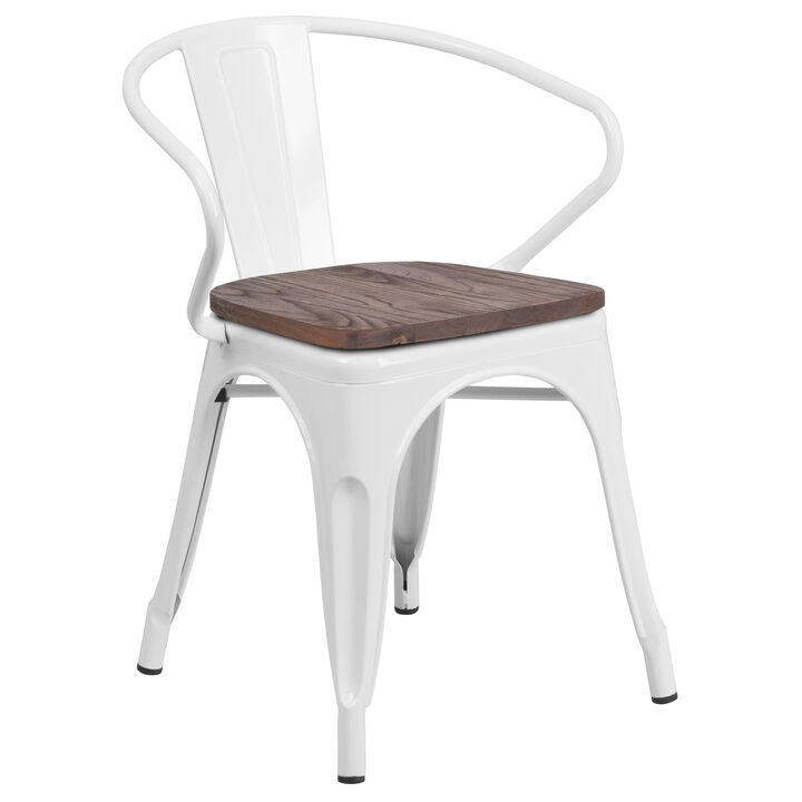 Metal/Wood Colorful Restaurant Chairs