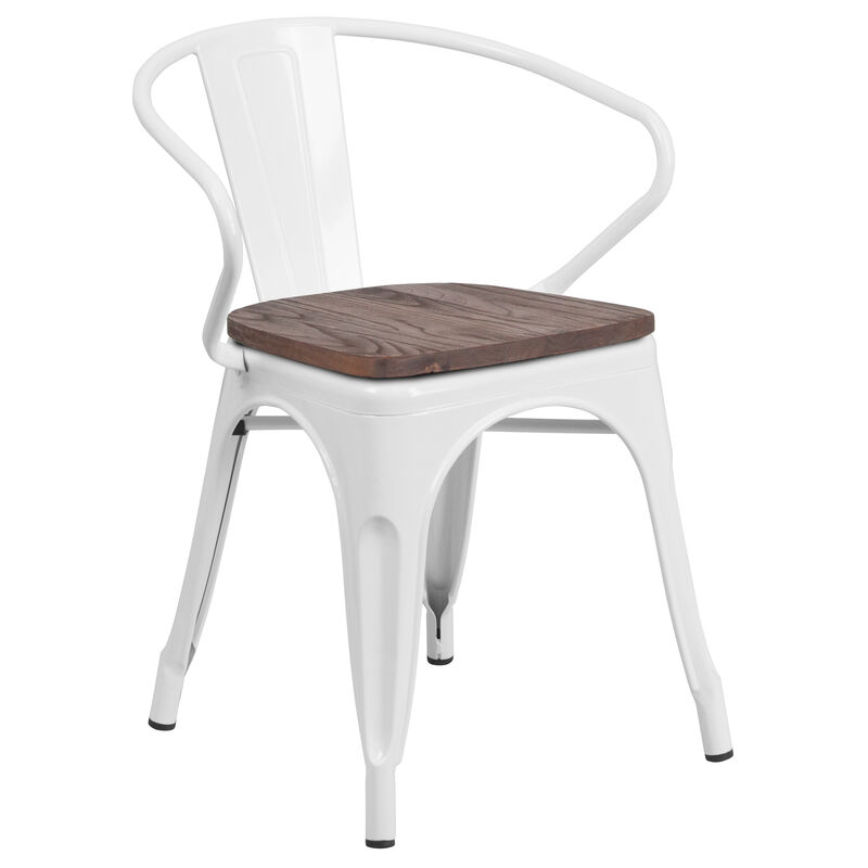 Metal/Wood Colorful Restaurant Chairs