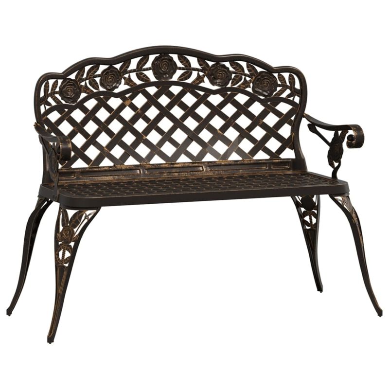 vidaXL Patio Bench 42.5" Cast Aluminum Bronze