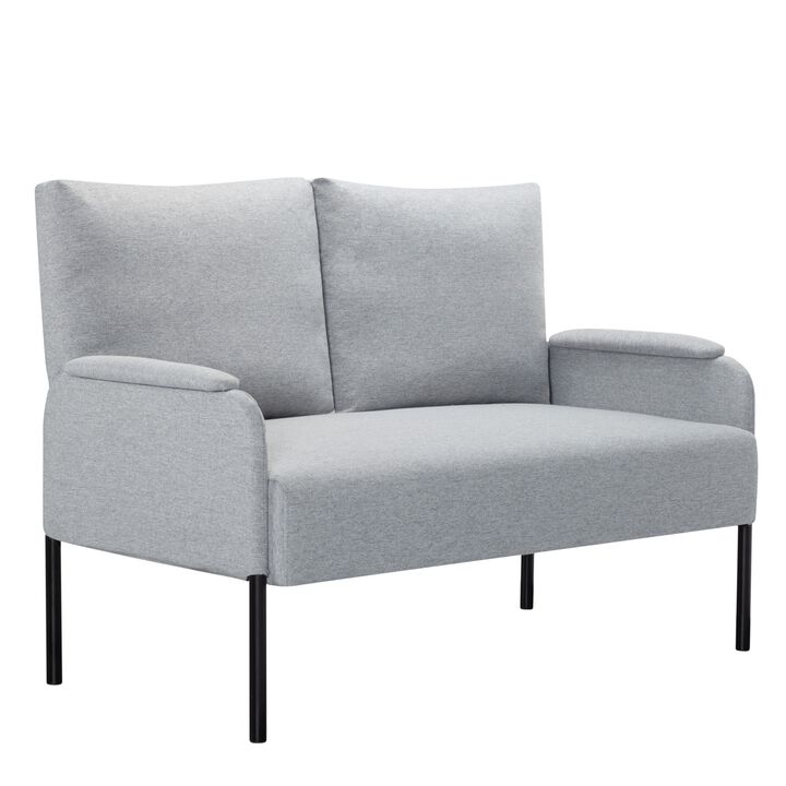 45.7 in. W Square Arm Linen Blend Modern Straight Sofa