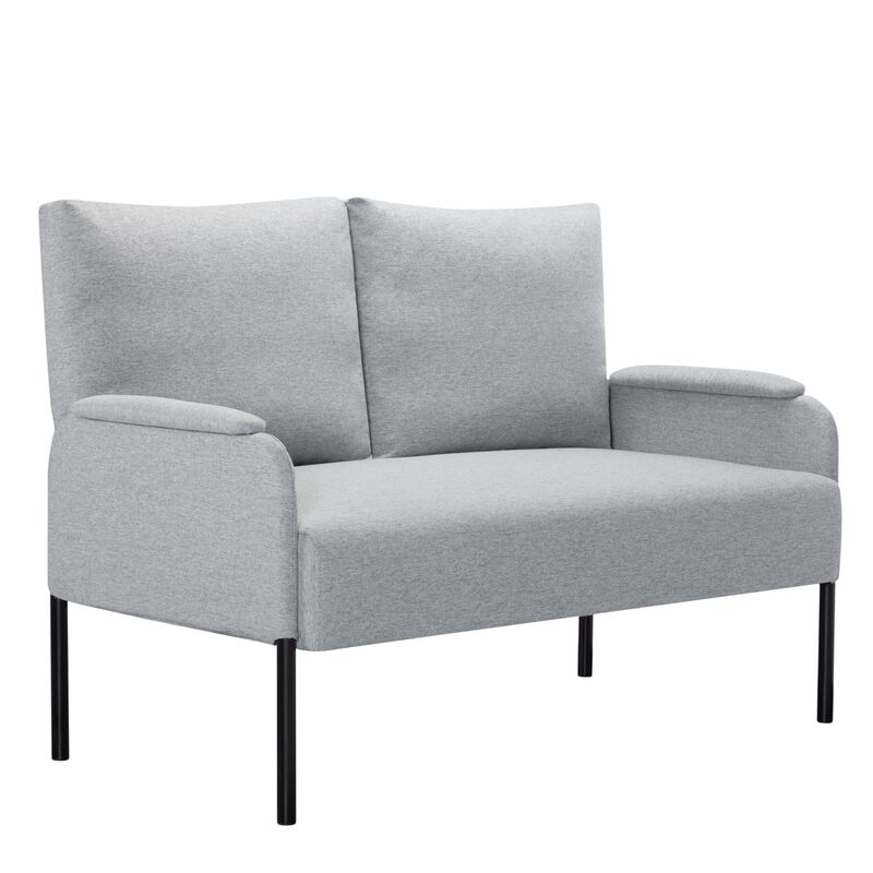 45.7 in. W Square Arm Linen Blend Modern Straight Sofa