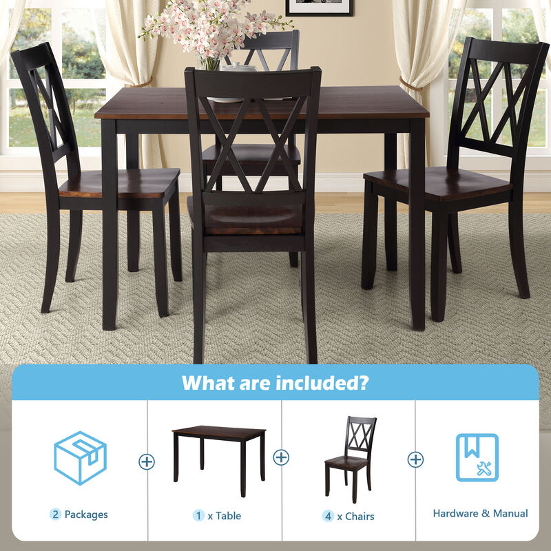 Merax Home Kitchen Dining Table Set with Chairs