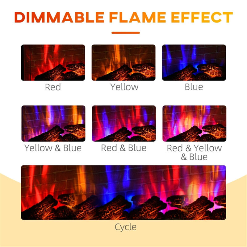 Electric Fireplace with Realistic Flame Effect, Ideal for Home, Office or Living Room