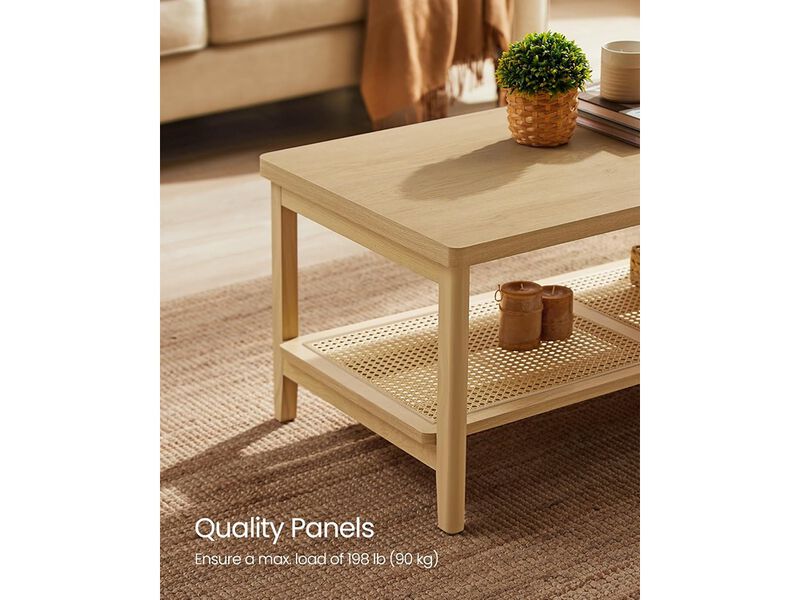 VASAGLE 2-Tier Coffee Table for Living Room