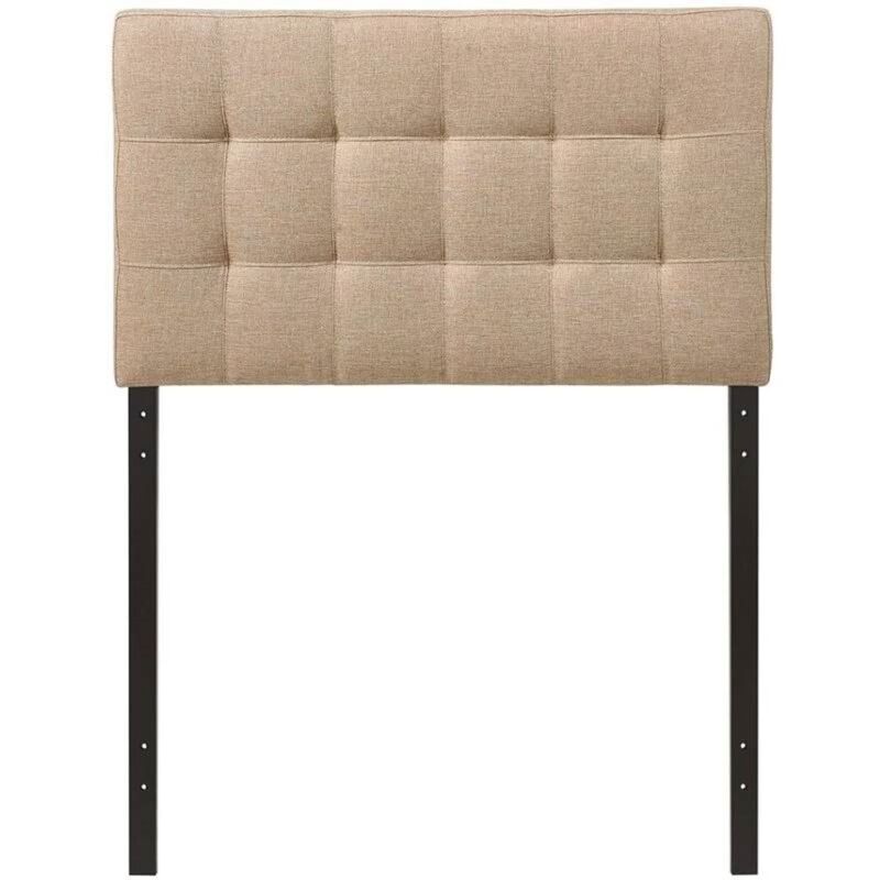 QuikFurn Twin size Modern Beige Tan Taupe Fabric Tufted Upholstered Headboard