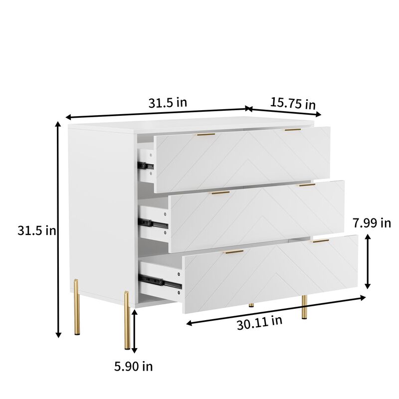 3-Drawer Dresser Chest Cabinet