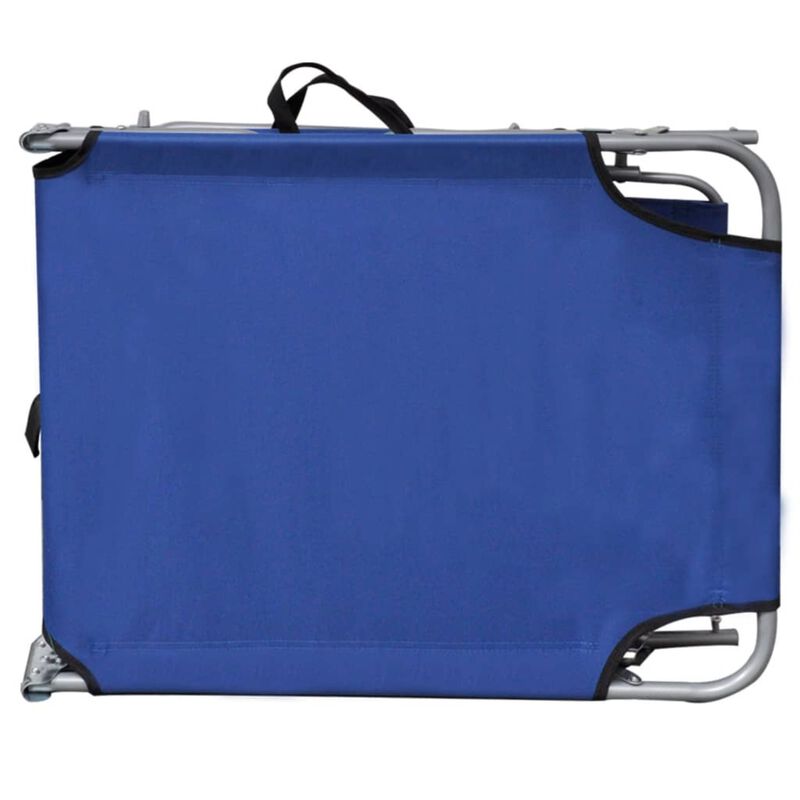 vidaXL Folding Sun Lounger with Canopy Blue Aluminium
