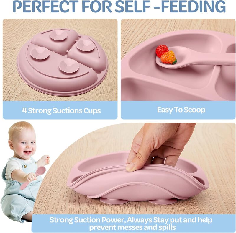 Suction Plates for Baby with Spoon