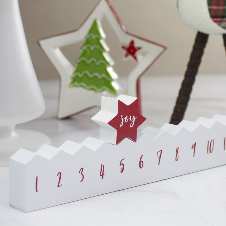 24" Red and White "Joy" Christmas Countdown Advent Calendar