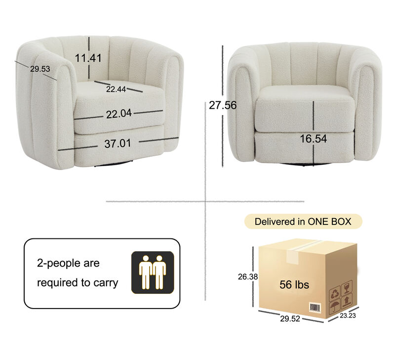 Merax Swivel Accent Barrel Chair Armchair