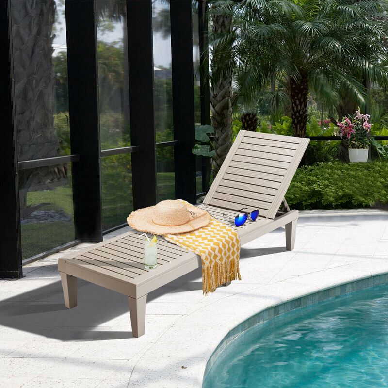 Outdoor Recliner Chair with 5-Position Adjustable Backrest