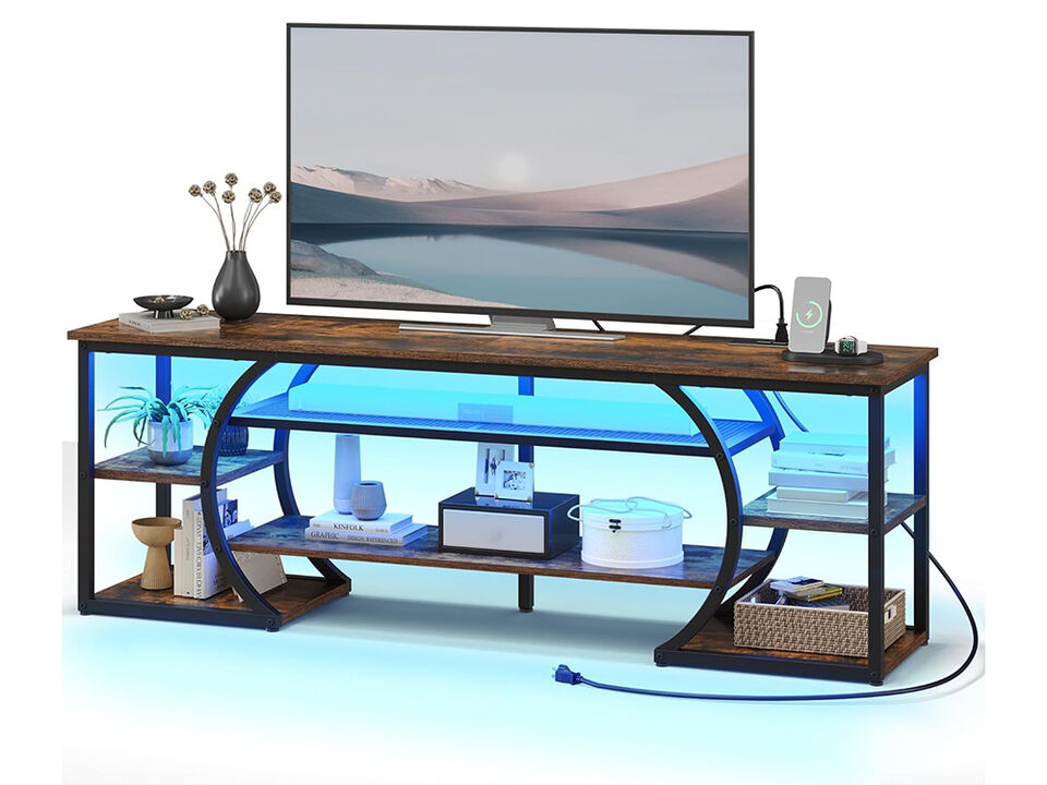 TV Stand for 65/70Inch TV,LED TV Stands fo Living Room w/Power Outlet