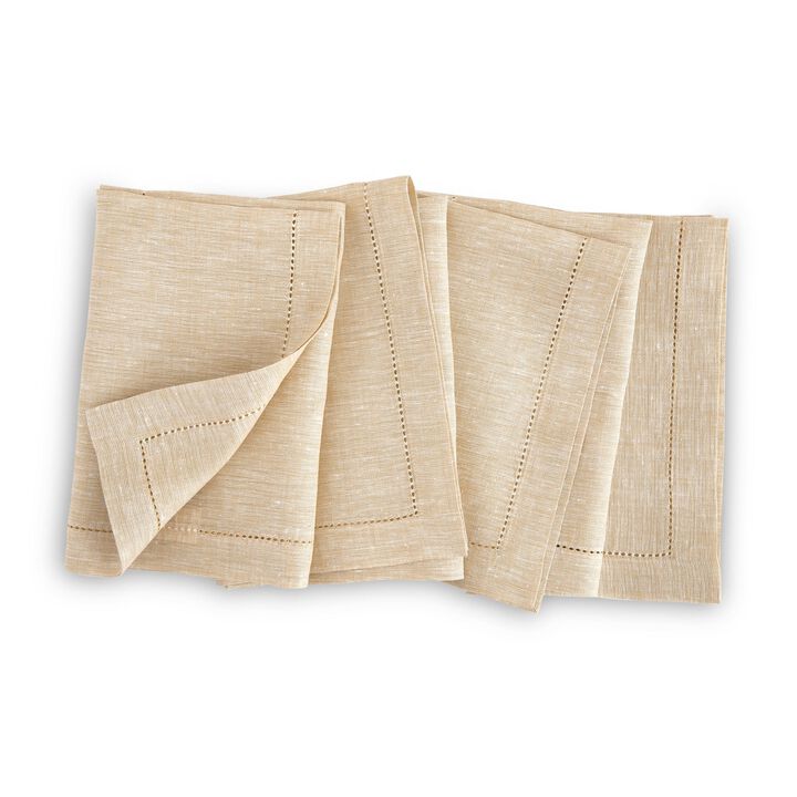 Solino Home 100% Pure Linen Cloth Napkins 20 x 20 Inch Set of 4 Dinner Napkins | Milan