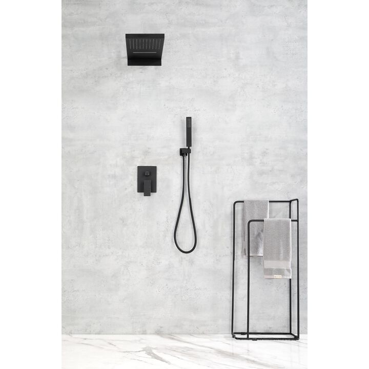 Shower System, Waterfall Rainfall Shower Head With Handheld, Shower Faucet Set For Bathroom