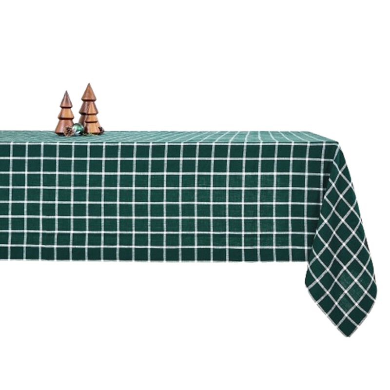 Solino Home 100% Pure Linen Tablecloth | Windowpane Stripe