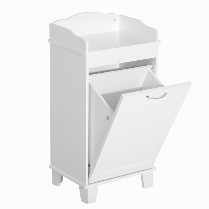 Wooden Bathroom Laundry Hamper Cabinet Tilt Out Basket Storage Home Furniture