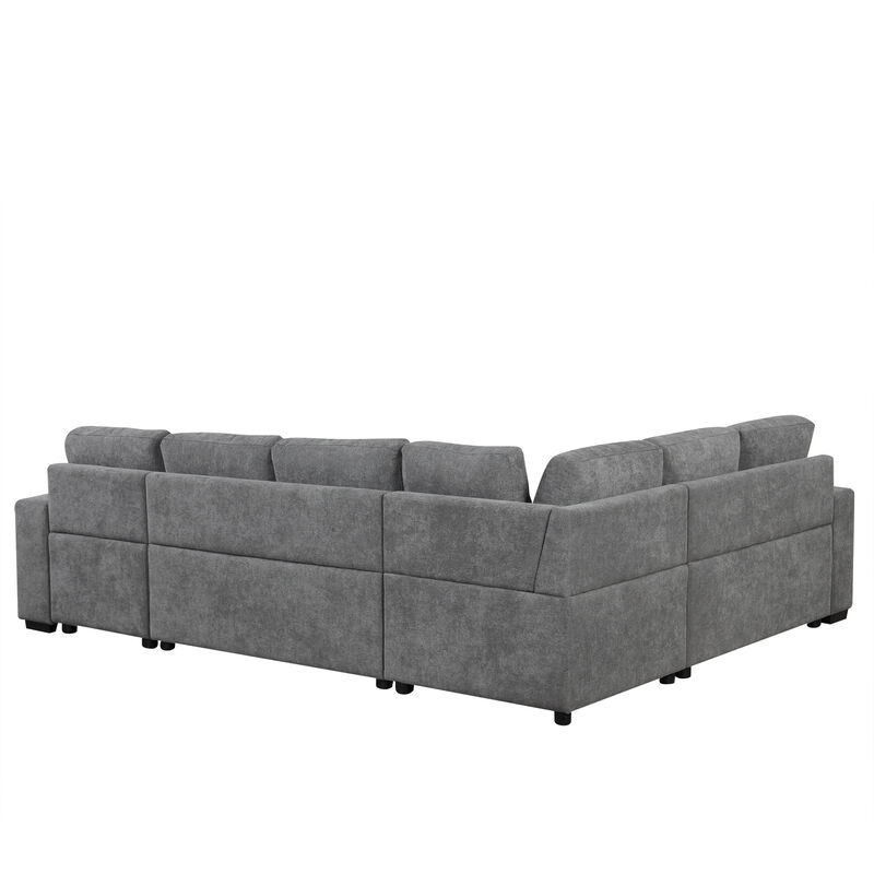 Merax U-shaped Sectional Sofa Pull-out Sofa Bed