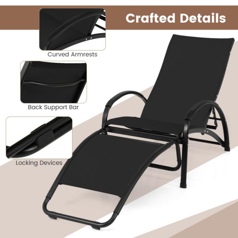 Hivvago 2-in-1 Outdoor Rocking Chair with 4-Position Adjustable Backrest for Patio Porch Poolside